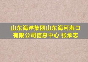 山东海洋集团山东海河港口有限公司信息中心 张承志